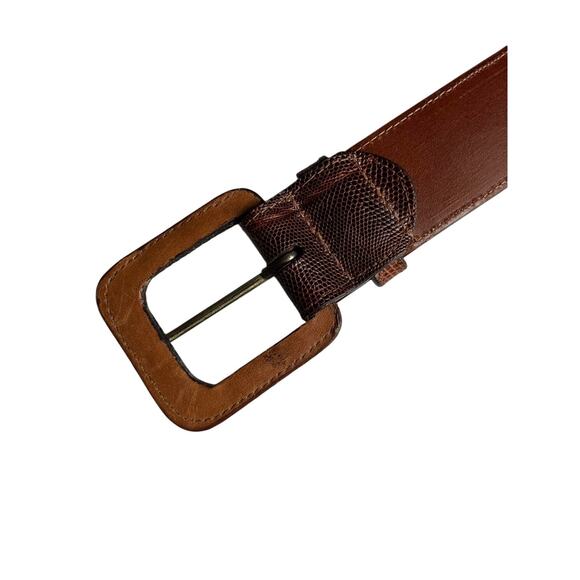 Polo Ralph Lauren Lizard Skin Leather Belt Brown Western Cowboy 29 main image 4